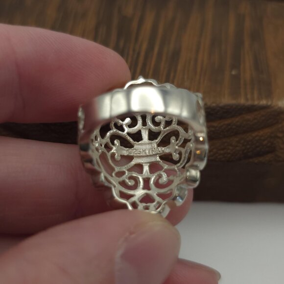 Size 6 Sterling Silver Ornate Pattern Finger Ring A1009 - Picture 5 of 8